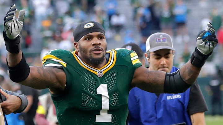 Micah Parsons made his Packers debut in Green Bay's 2025 season-opening win over the Lions.