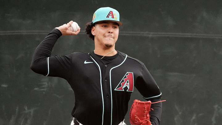 Arizona Diamondbacks pitcher Cristian Mena during spring training workouts at Salt River Fields on Feb. 13, 2026, in Scottsdale. Arizona Diamondbacks pitcher Cristian Mena during spring training workouts at Salt River Fields on Feb. 13, 2026, in Scottsdale.
