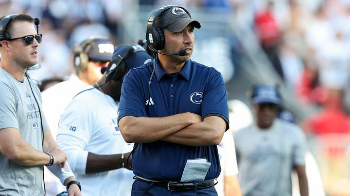 Penn State Nittany Lions coach Matt Campbell looks on from the sideline vs. the Marshall Thundering Herd at Beaver Stadium. Penn State Nittany Lions coach Matt Campbell looks on from the sideline vs. the Marshall Thundering Herd at Beaver Stadium.