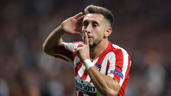 El jugador Héctor Herrera celebra un título con el Atlético de Madrid.