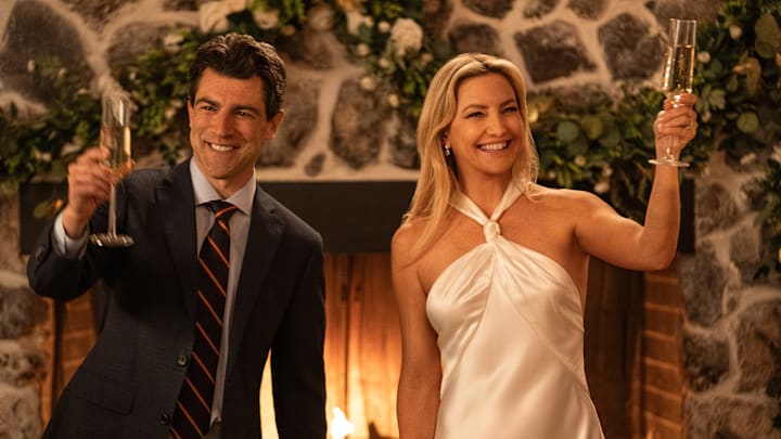 RUNNING POINT. (L to R) Max Greenfield as Lev Levinson and Kate Hudson as Isla Gordon in Episode 105 of Running Point