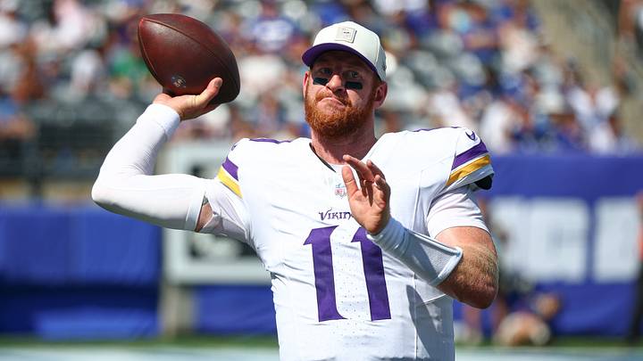 Aug 15, 2026; East Rutherford, New Jersey, USA; Minnesota Vikings quarterback Carson Wentz (11) warms up on the sidelines during the second half against the New York Giants at MetLife Stadium. Mandatory Credit: Vincent Carchietta-Imagn Images Aug 15, 2026; East Rutherford, New Jersey, USA; Minnesota Vikings quarterback Carson Wentz (11) warms up on the sidelines during the second half against the New York Giants at MetLife Stadium. Mandatory Credit: Vincent Carchietta-Imagn Images