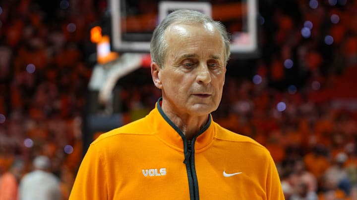 Tennessee coach Rick Barnes walks off the court after losing a NCAA basketball game between Tennessee and Alabama at Thompson-Boling Arena at Food City Center in Knoxville, Tenn., on Feb. 28, 2026.
