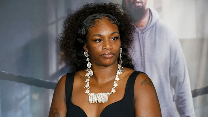 Claressa Shields at the premiere of the movie The Fire Inside at the DGA Theater Complex Los Angeles on April 12, 2024.