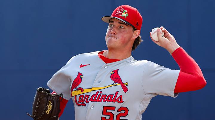 Feb 14, 2026; Jupiter, FL, USA; St. Louis Cardinals pitcher Brycen Mautz (52) delivers a pitch during spring training at Roger Dean Chevrolet Stadium. Mandatory Credit: Sam Navarro-Imagn Images Feb 14, 2026; Jupiter, FL, USA; St. Louis Cardinals pitcher Brycen Mautz (52) delivers a pitch during spring training at Roger Dean Chevrolet Stadium. Mandatory Credit: Sam Navarro-Imagn Images