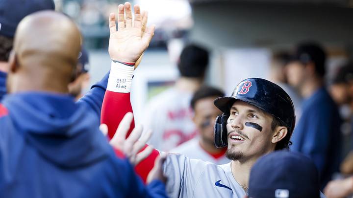 Jun 16, 2025; Seattle, Washington, USA; Boston Red Sox left fielder Jarren Duran (16) high-fives teammates in the dugout after scoring a run against the Seattle Mariners during the third inning at T-Mobile Park. Mandatory Credit: Joe Nicholson-Imagn Images Jun 16, 2025; Seattle, Washington, USA; Boston Red Sox left fielder Jarren Duran (16) high-fives teammates in the dugout after scoring a run against the Seattle Mariners during the third inning at T-Mobile Park. Mandatory Credit: Joe Nicholson-Imagn Images