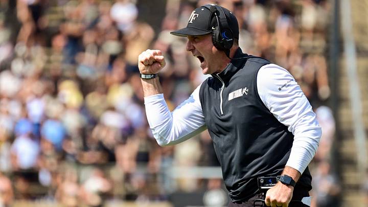 Sep 12, 2026; West Lafayette, Indiana, USA; Wake Forest Demon Deacons head coach Jake Dickert reacts to a play during the second half against the Purdue Boilermakers at Ross-Ade Stadium. Mandatory Credit: Marc Lebryk-Imagn Images Sep 12, 2026; West Lafayette, Indiana, USA; Wake Forest Demon Deacons head coach Jake Dickert reacts to a play during the second half against the Purdue Boilermakers at Ross-Ade Stadium. Mandatory Credit: Marc Lebryk-Imagn Images