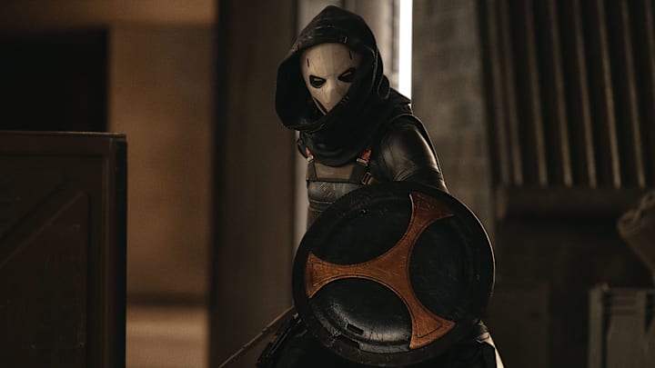 Taskmaster (Olga Kurylenko) in Marvel Studios' THUNDERBOLTS*. Photo by Chuck Zlotnick. © 2025 MARVEL.