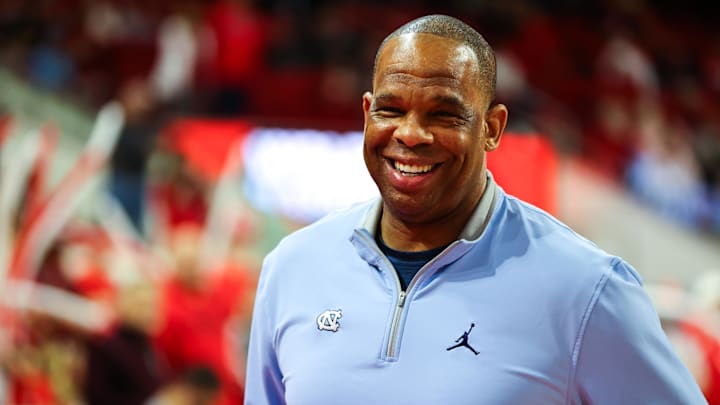 UNC basketball head coach Hubert Davis versus NC State UNC basketball head coach Hubert Davis versus NC State