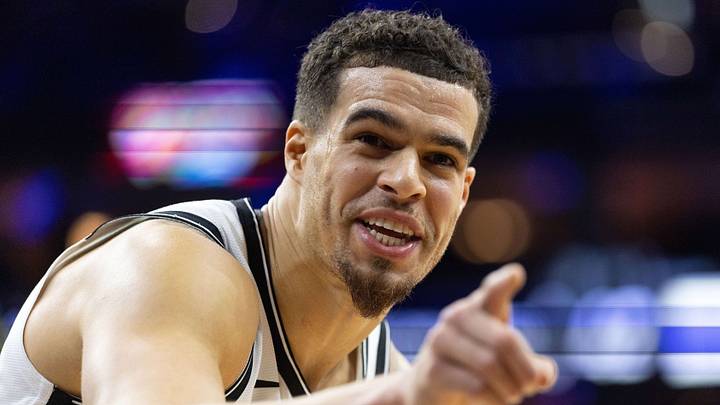 Dec 23, 2025; Philadelphia, Pennsylvania, USA; Brooklyn Nets forward Michael Porter Jr. (17) reacts in the direction of fans during the second quarter against the Philadelphia 76ers at Xfinity Mobile Arena. Mandatory Credit: Bill Streicher-Imagn Images