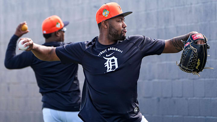 Detroit Tigers pitcher Dylan Smith practices during spring training at TigerTown in Lakeland, Fla. on Thursday, Feb. 12, 2026. Detroit Tigers pitcher Dylan Smith practices during spring training at TigerTown in Lakeland, Fla. on Thursday, Feb. 12, 2026.