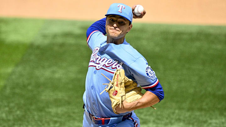 Texas Rangers starting pitcher Jack Leiter.
