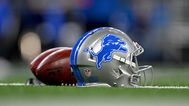 Jan 14, 2024; Detroit, Michigan, USA; Footballs and a Detroit Lions helmet before a 2024 NFC wild card game between the Lions and Los Angeles Rams at Ford Field. Mandatory Credit: Lon Horwedel-Imagn Images Jan 14, 2024; Detroit, Michigan, USA; Footballs and a Detroit Lions helmet before a 2024 NFC wild card game between the Lions and Los Angeles Rams at Ford Field. Mandatory Credit: Lon Horwedel-Imagn Images