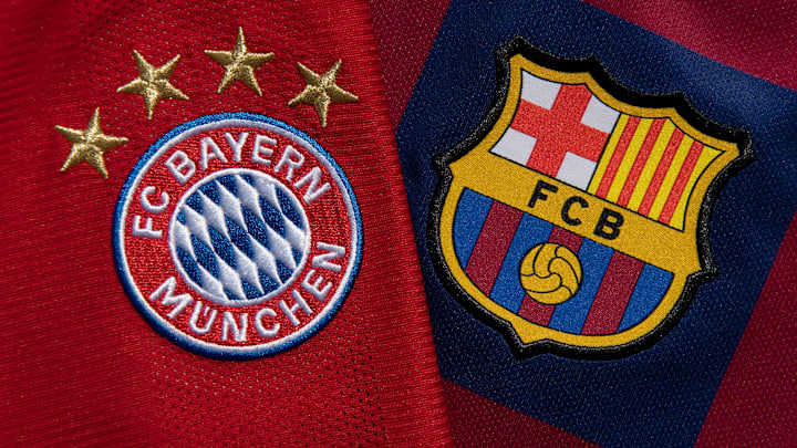 The FC Bayern Munich and FC Barcelona Club Badges