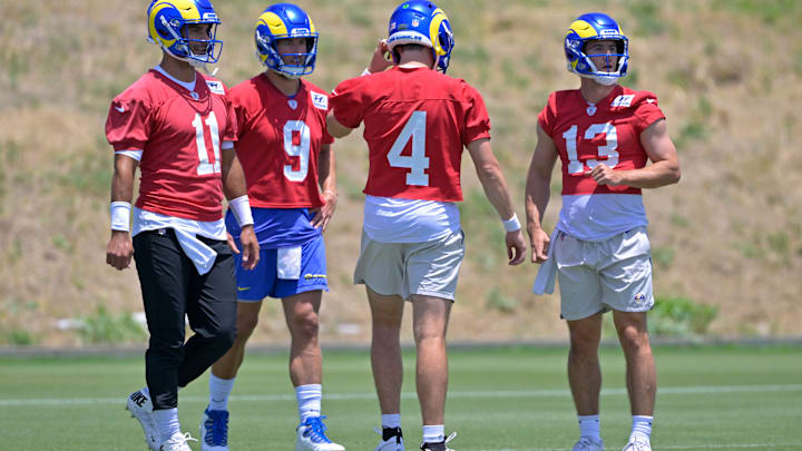 Los Angeles Rams Minicamp Jimmy Garoppolo, Matthew Stafford, Dresser Winn, Stetson Bennett