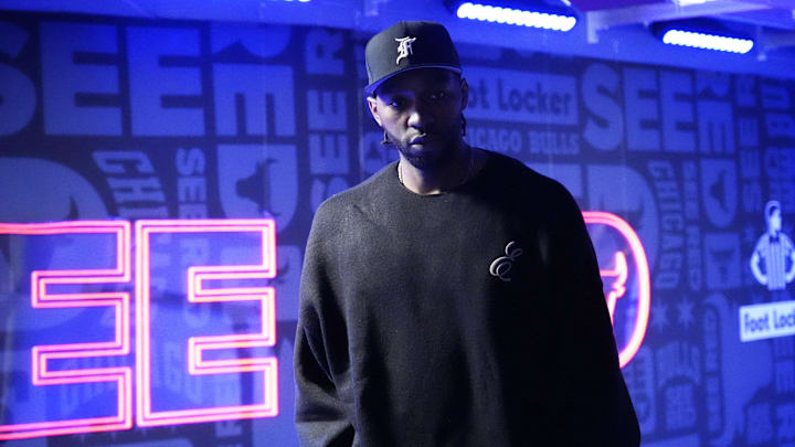 Dec 5, 2025; Chicago, Illinois, USA; Chicago Bulls forward Patrick Williams (44) enters the United Center before the game against the Indiana Pacers. Mandatory Credit: David Banks-Imagn Images