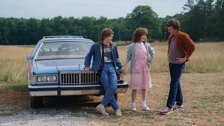 Charlie Heaton, Natalia Dyer, and Joe Keery in Stranger Things season 5 - Credit: Clay Enos/Netflix © 2024