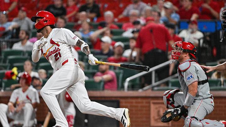 St. Louis Cardinals center fielder Everson Pereira. St. Louis Cardinals center fielder Everson Pereira.