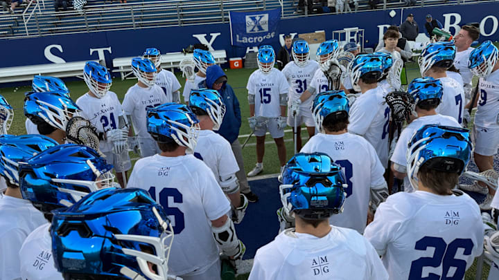 The St. Xavier boys lacrosse team in its home game against Centerville on Tuesday. The Bombers won, 16-6. The St. Xavier boys lacrosse team in its home game against Centerville on Tuesday. The Bombers won, 16-6.