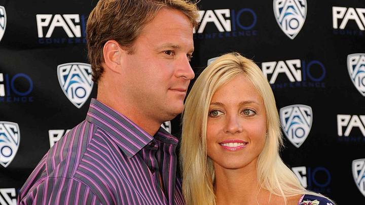 Lane Kiffin (left) and wife Layla Kiffin (right) at an event. Lane Kiffin (left) and wife Layla Kiffin (right) at an event.
