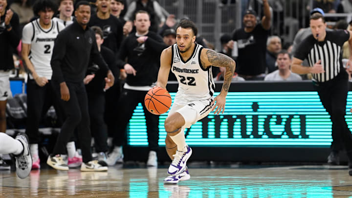 Mar 2, 2024; Providence, Rhode Island, USA; Providence Friars guard Devin Carter (22) dribbles