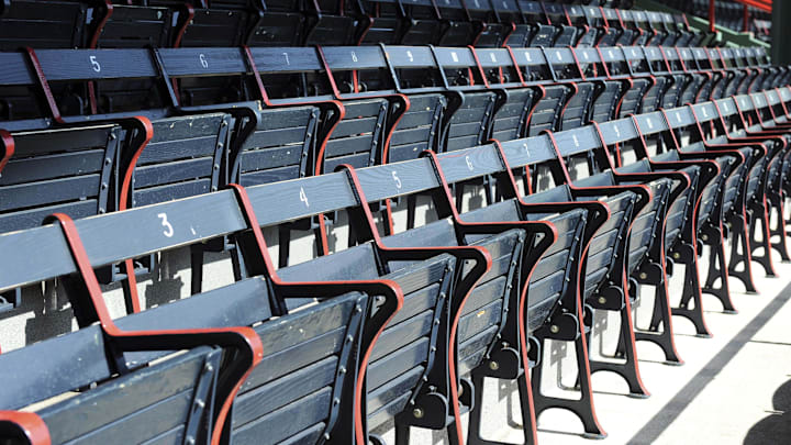 April 13, 2012; Boston, MA, USA; A general view of empty seats on opening day at Fenway Park prior to a game between the Boston Red Sox and Tampa Bay Rays. Mandatory Credit: Bob DeChiara-Imagn Images