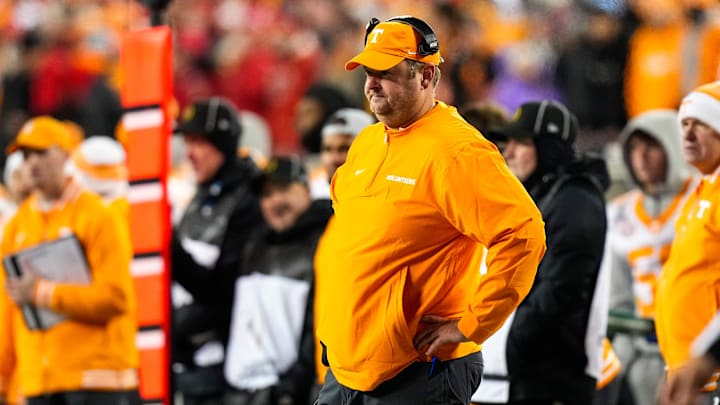 Tennessee Volunteers head coach Josh Heupel watches the game in the first half at Ohio Stadium on Saturday, Dec. 21, 2024 in Columbus, Ohio.