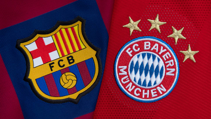 The FC Barcelona and FC Bayern Munich Club Badges