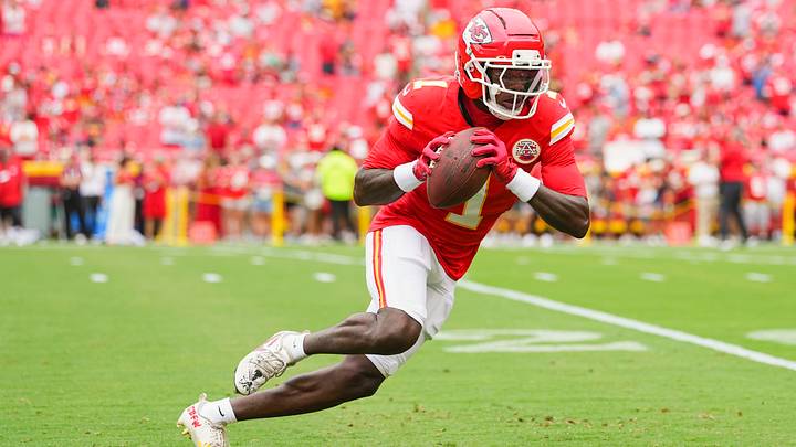 Aug 15, 2026; Kansas City, Missouri, USA; Kansas City Chiefs wide receiver Xavier Worthy (1) warms up prior to a game against the Los Angeles Rams at Arrowhead Stadium. Mandatory Credit: Jay Biggerstaff-Imagn Images Aug 15, 2026; Kansas City, Missouri, USA; Kansas City Chiefs wide receiver Xavier Worthy (1) warms up prior to a game against the Los Angeles Rams at Arrowhead Stadium. Mandatory Credit: Jay Biggerstaff-Imagn Images