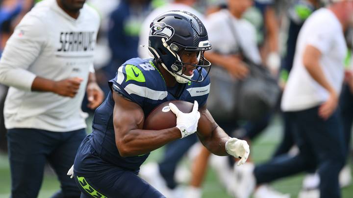 Seattle Seahawks rookie running back Jadarian Price warms up before a game as he prepares for a significant role in the Seahawks' offense in 2026.