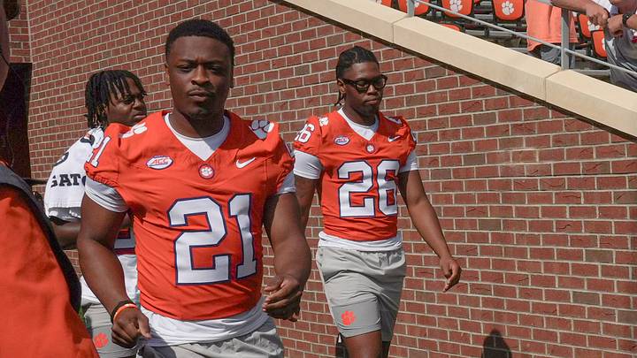 Clemson Tigers running backs Jarvis Green (21) and Jay Haynes (26) missed the entirety of the 2025 season with injuries. Clemson Tigers running backs Jarvis Green (21) and Jay Haynes (26) missed the entirety of the 2025 season with injuries.