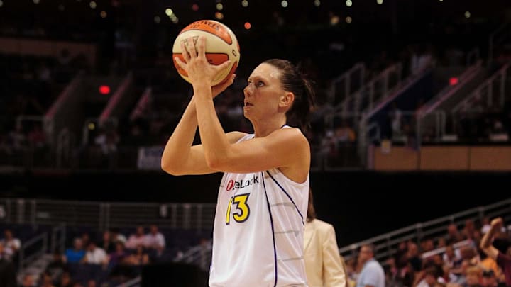 June 10, 2010; Phoenix, AZ, USA; Phoenix Mercury forward Penny Taylor puts up a shot against Minnesota Lynx during the second half at US Airways Center. The Mercury defeated the Lynx 99-88. Mandatory Credit: Jennifer Stewart-Imagn Images June 10, 2010; Phoenix, AZ, USA; Phoenix Mercury forward Penny Taylor puts up a shot against Minnesota Lynx during the second half at US Airways Center. The Mercury defeated the Lynx 99-88. Mandatory Credit: Jennifer Stewart-Imagn Images