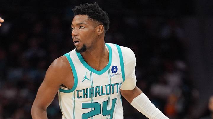 Apr 14, 2026; Charlotte, North Carolina, USA; Charlotte Hornets forward Brandon Miller (24) brings the ball up court against the Miami Heat during the second half during the play-in rounds between the Charlotte Hornets and the Miami Heat of the 2026 NBA Playoffs at Spectrum Center. Mandatory Credit: Jim Dedmon-Imagn Images Apr 14, 2026; Charlotte, North Carolina, USA; Charlotte Hornets forward Brandon Miller (24) brings the ball up court against the Miami Heat during the second half during the play-in rounds between the Charlotte Hornets and the Miami Heat of the 2026 NBA Playoffs at Spectrum Center. Mandatory Credit: Jim Dedmon-Imagn Images