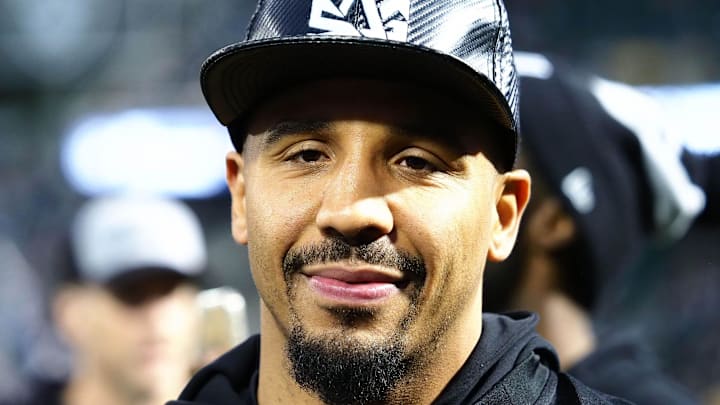 Dec 17, 2017; Oakland, CA, USA; Retired boxer Andre Ward on the sideline before the game between the Oakland Raiders and the Dallas Cowboys at Oakland Coliseum. Mandatory Credit: Kelley L Cox-Imagn Images