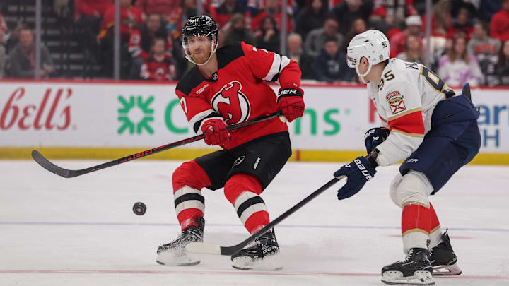 New Jersey Devils defenseman Dougie Hamilton (7): Ed Mulholland-Imagn Images
