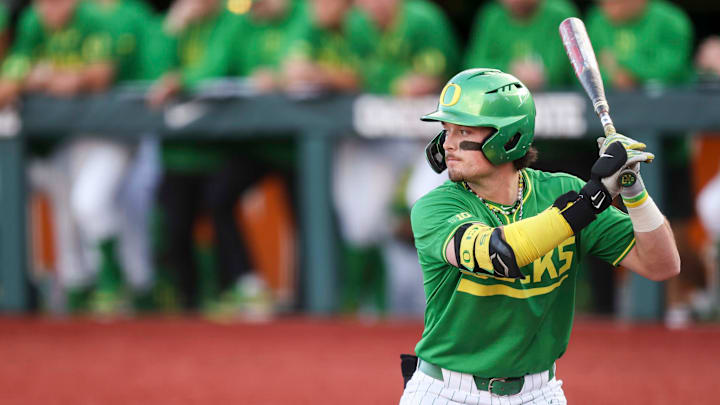Oregon centerfielder Mason Neville dropped to the fourth round in the Major League Baseball draft, chosen 114th overall by the Cincinnati Reds.