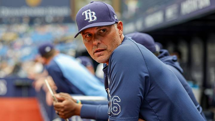 Jun 21, 2026; St. Petersburg, Florida, USA; Tampa Bay Rays manager Kevin Cash (16) during the second inning against the Washington Nationals at Tropicana Field. Mandatory Credit: Mike Watters-Imagn Images Jun 21, 2026; St. Petersburg, Florida, USA; Tampa Bay Rays manager Kevin Cash (16) during the second inning against the Washington Nationals at Tropicana Field. Mandatory Credit: Mike Watters-Imagn Images