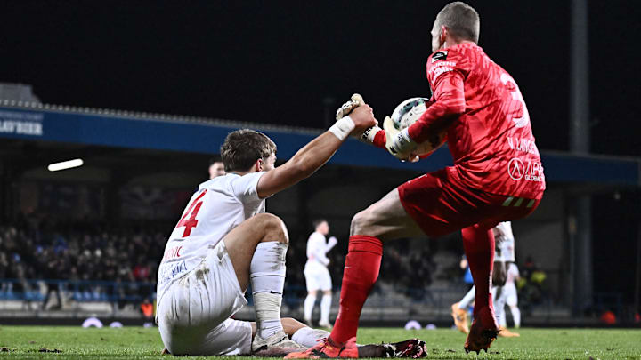 Luka Vuskovic in action for Westerlo