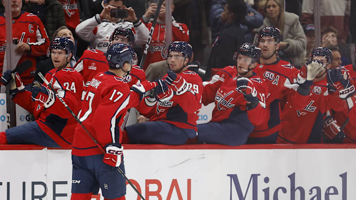 Dylan Strome, Washington Capitals Mandatory Credit: Geoff Burke-Imagn Images