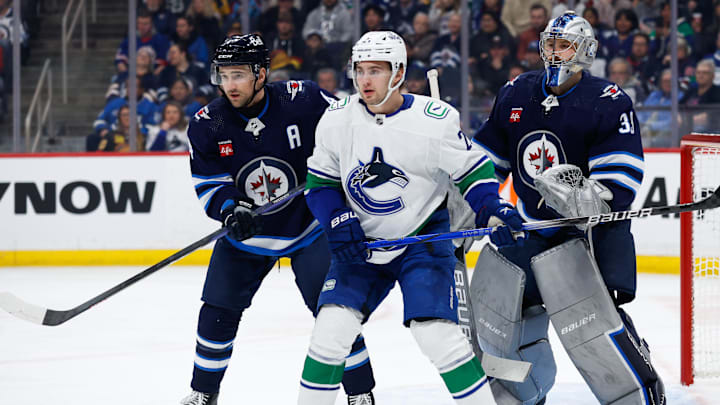 The Jets are home favorites to the Canucks on Tuesday night.