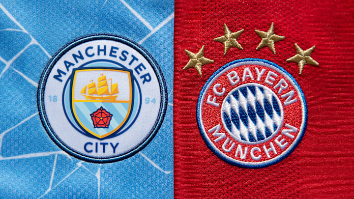 The Manchester City and FC Bayern Munich Club Badges