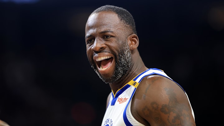 Apr 8, 2025; Phoenix, Arizona, USA; Golden State Warriors forward Draymond Green (23) reacts against the Phoenix Suns at Footprint Center. Mandatory Credit: Mark J. Rebilas-Imagn Images Apr 8, 2025; Phoenix, Arizona, USA; Golden State Warriors forward Draymond Green (23) reacts against the Phoenix Suns at Footprint Center. Mandatory Credit: Mark J. Rebilas-Imagn Images