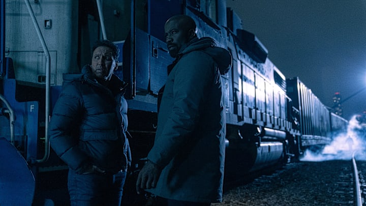 L-R Aasif Mandvi as Ben Shakir and Mike Colter as David Acosta appearing in Evil episode 7, season 4, streaming on Paramount+, 2023. Photo Credit: Alyssa Longchamp/Paramount+