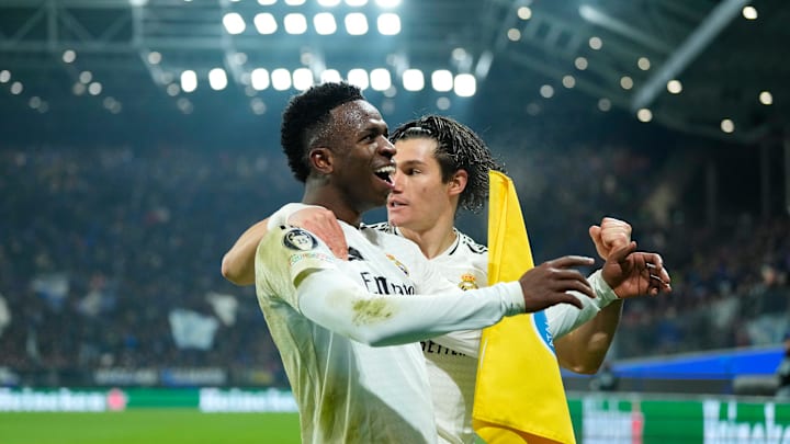 Vinícius Júnior (left) bagged a goal and an asist in three minutes for Real Madrid.