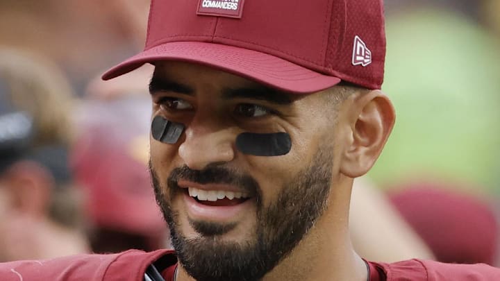 Washington Commanders quarterback Marcus Mariota nfl draft oregon ducks Tennessee titans las vegas raiders atlanta falcons