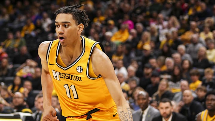 Nov 27, 2024; Columbia, Missouri, USA; Missouri Tigers forward Trent Pierce (11) drives against during the second half against the Lindenwood Lions at Mizzou Arena. Mandatory Credit: Jay Biggerstaff-Imagn Images Nov 27, 2024; Columbia, Missouri, USA; Missouri Tigers forward Trent Pierce (11) drives against during the second half against the Lindenwood Lions at Mizzou Arena. Mandatory Credit: Jay Biggerstaff-Imagn Images