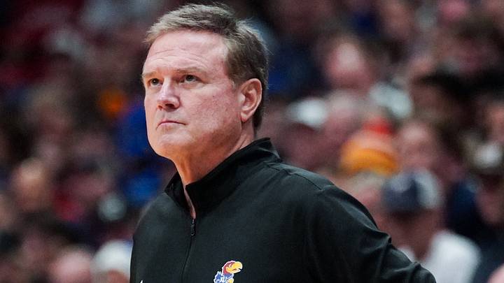 Dec 5, 2023; Lawrence, Kansas, USA; Kansas Jayhawks head coach Bill Self watches play against the UMKC Kangaroos during the game at Allen Fieldhouse. Mandatory Credit: Denny Medley-USA TODAY Sports Dec 5, 2023; Lawrence, Kansas, USA; Kansas Jayhawks head coach Bill Self watches play against the UMKC Kangaroos during the game at Allen Fieldhouse. Mandatory Credit: Denny Medley-USA TODAY Sports