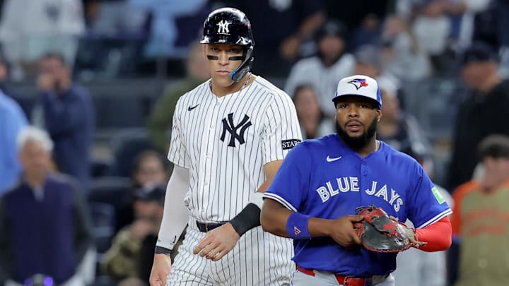 Aaron Judge of the New York Yankees (left) and Vladimir Guerrero Jr. of the Toronto Blue Jays (right)