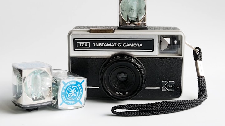 In this photo Illustration, a old Kodak Instamatic 77X film...