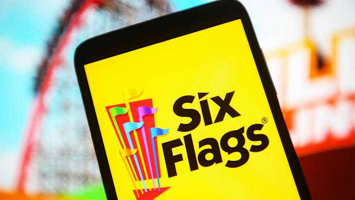 In this photo illustration the Six Flags Entertainment...